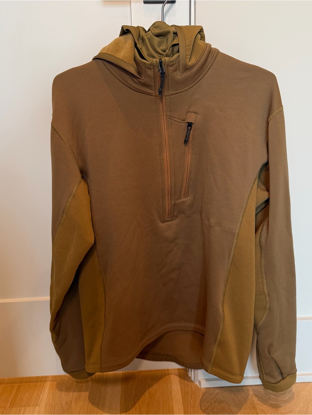 Sitka Men's MLX Pullover-MDW Hooded Quarter-Zip Pullover Jacket Brown Large